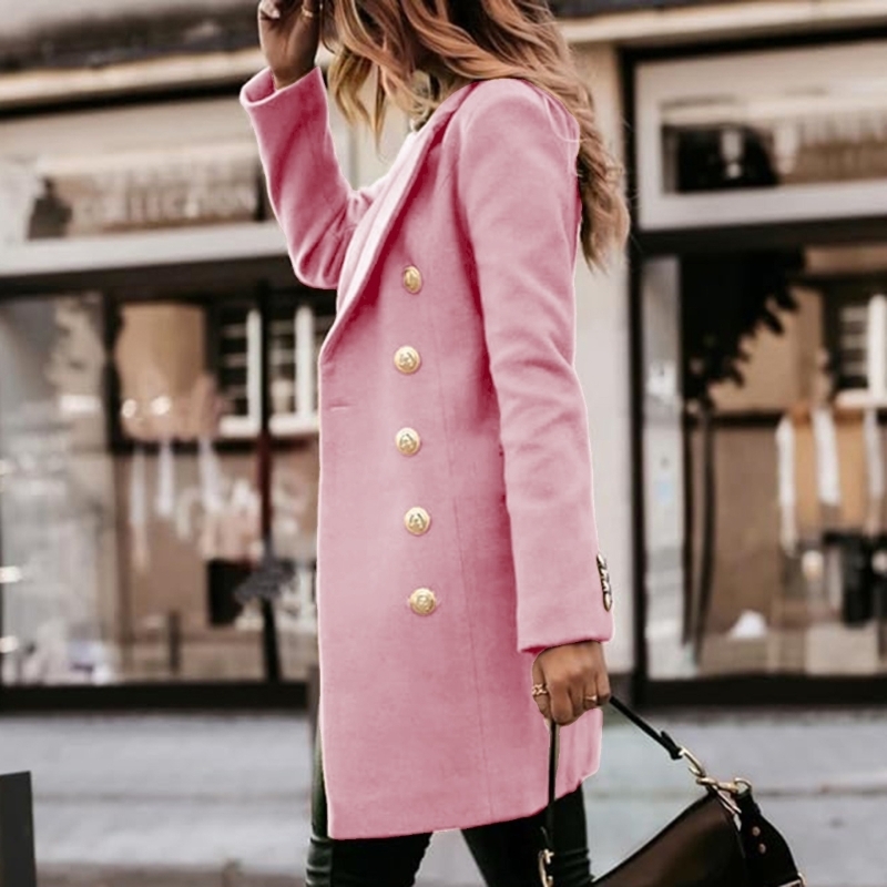 652F Womens Fall Winter Wool C - Wool Coat Peacoat recension och pris